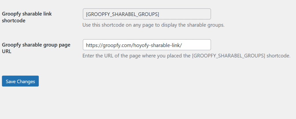 groopfy short code