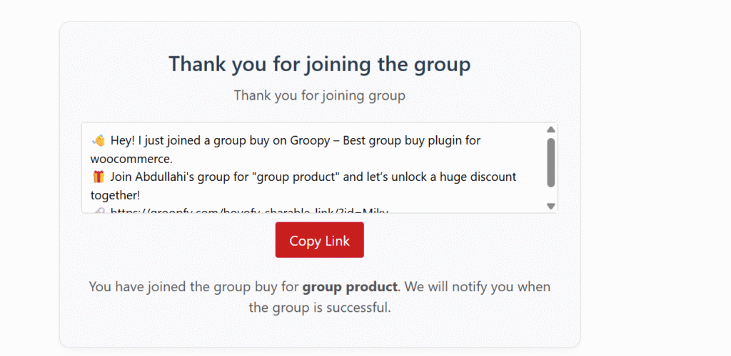 groopfy thank you page